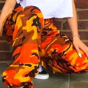 Orange Camo Cargo Pants